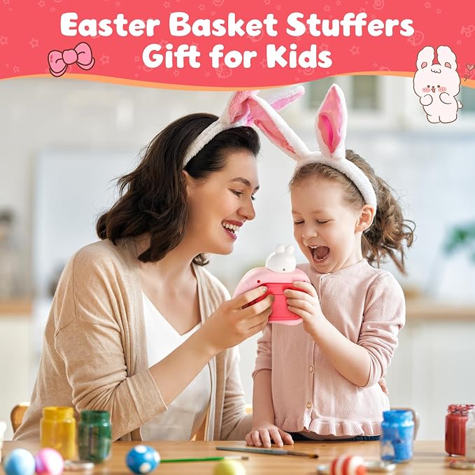 Easter Bunny Fidget Toy,Easter Basket Stuffers Quick Fast Puzzle Push Game Pop Light up Fidget Toy,Easter Egg fillers Bunny Sensory Pop Toys for Adults Gifts
