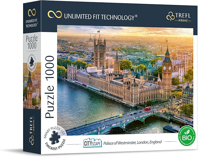Trefl Palace of Westminster, London, England 1000 Piece Jigsaw Puzzle Prime 27"x19" Thick Cardboard, Creative Entertainment for Adults and Children from 14 Years Old