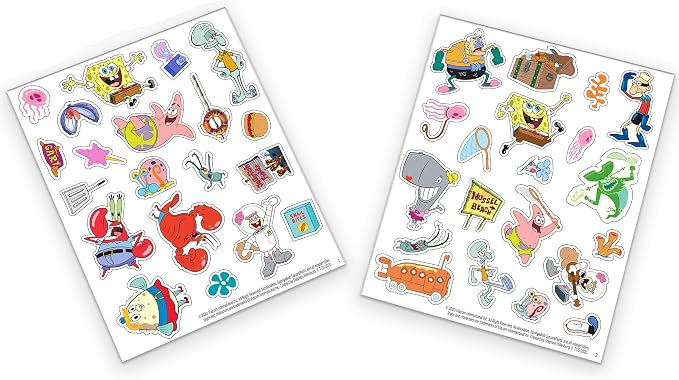 Spongebob Squarepants - Magnetic Creations Tin - Dress Up Play Set - Includes 2 Sheets of Mix & Match Dress Up Magnets with Storage Tin. Great Travel Activity for Kids and Toddlers!