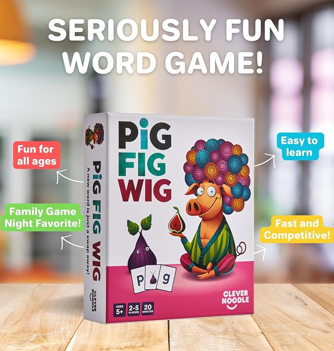 Clever Noodle Pig Fig Wig I A Hilarious Fun Word Game for Kids Learning to Read I Phonics Game I Reading Games