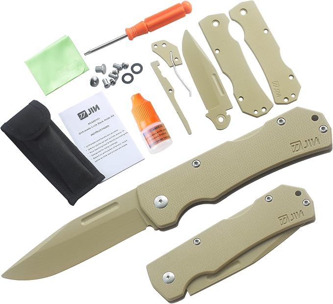JIN G10 Toy Knife, Alpha Pocket Knife for Kids, DIY Kit, Dull Blade, Fake Knives, Safe for Child, Folding EDC, G10 Blade Handle, Camping Tool