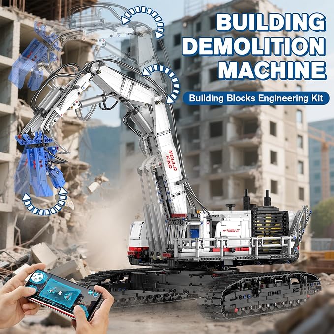 Mould King Engineering Excavator Building Sets, 17062 Large RC Construction Building Kits with APP Remote Control, STEM Construction Vehicles Model for Adults(4195PCS)