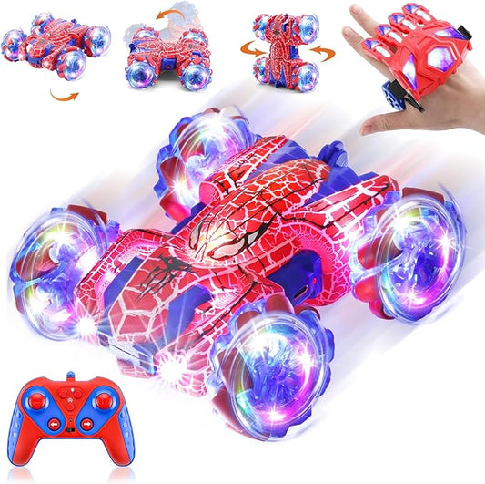 Punieayi Gesture Sensing Remote Control Car, 2.4Ghz RC Cars with Wholebody Light & Headlight, Hand Controlled Double Sided Rechargeable RC Stunt Car Toys for Boys 4-6 5-7 8-13