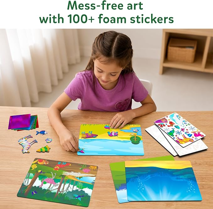 Skillmatics Foil Fun - Animals, No Mess Art for Kids, Travel Toys, Craft Kits, DIY Creative Activity, Screen-Free Entertainment, Gifts for Boys & Girls Ages 4, 5, 6, 7, 8, 9