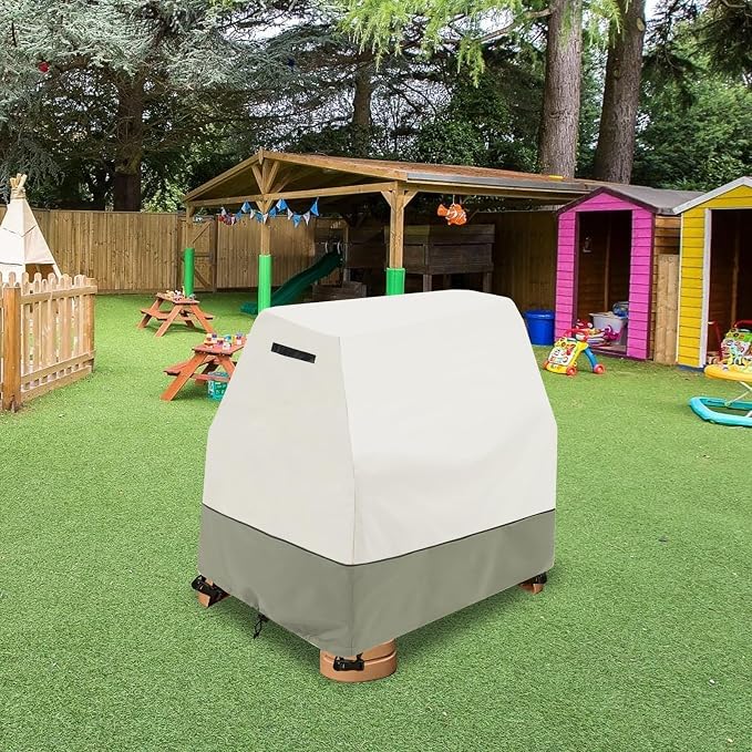 Kids Water Table Cover,Outdoor Heavy 600D Waterproof Anti-UV Dustproof Kids Water Play Table Cover,Compatible with Step2 Rain Showers Splash Pond Toddler Water Table,Beige,Cover Only