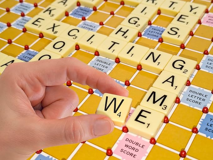 Tile Lock Scrabble, Board Holds Tiles in Place, by Winning Moves Games USA | For 2 to 4 Players, Ages 8+