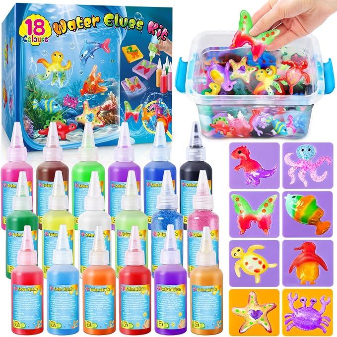 UNGLINGA Magic DIY Water Creation Elf Toy Kit for Kids - 18 Colors Toys Craft Creative Birthday Gifts for Boys Girls Age 5 6 7 8 9 10 11 12