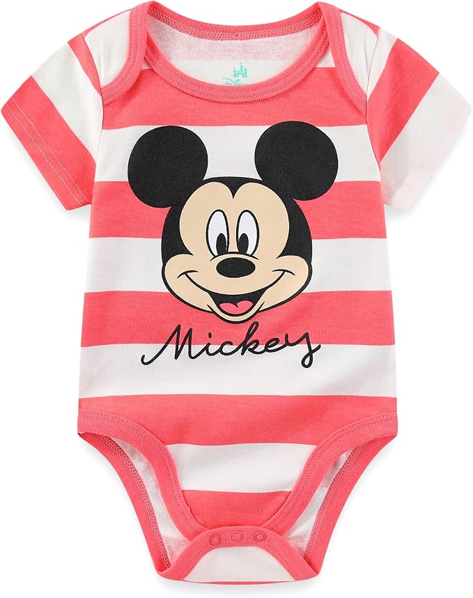 Disney Baby Toy Story Mickey Mouse Cars Winnie the Pooh Boys 3 Pack Bodysuit Creeper for Newborn and Infant