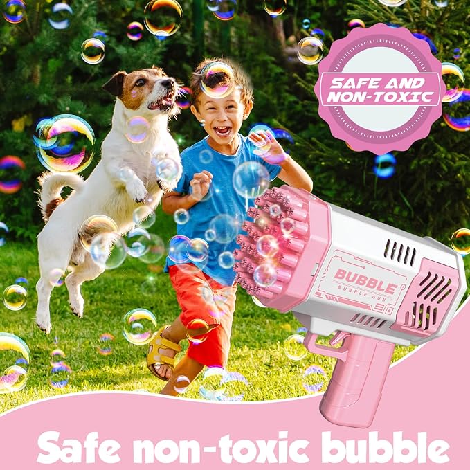 JONEG Toys for 3-8 Year Old Boys Girls: Bubble Machine for Kids with Bubble Solution, Gifts for 3 4 5 6 7 8 Years Old Boy Birthday Toy for Kid Toddlers Ages 4-6 Outdoor Wedding Bubbles Blower Maker