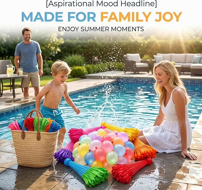 1000 Pcs Quick Fill Water Balloons, Self Sealing & Biodegradable, Easy Fill Summer Outdoor Toys for Kids, Boys & Girls, Backyard, Pool, Beach, Birthday Party, Water Fight Games and Family Fun