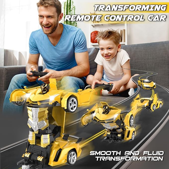 YOTOY Remote Control Car Toys - Transform RC Cars for Kids, One Button Transformation, 360 Degree Rotating Drifting, 2.4Ghz & 1:18 Scale, Gift for Kids Age 4 5 6 Years Old Boys and Girls