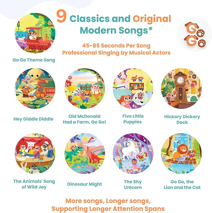 GO GO 9 Creative Animal Nursery Rhymes: Interactive Book for 1 Year Old, Sound Books for Toddlers 1-3, Musical Books for Toddlers 1-3, Music Book for Toddlers 1-3, Baby Books with Sound, Singing Books