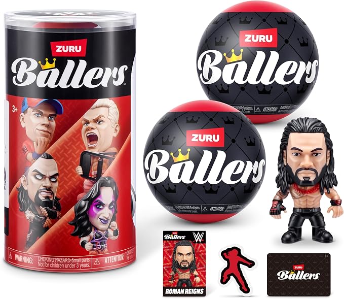 WWE Ballers Series 1(2 Pack) by ZURU – Official Licensed Product Surprise Unboxing Wrestling Collectible Sports Toy for Ages 3+