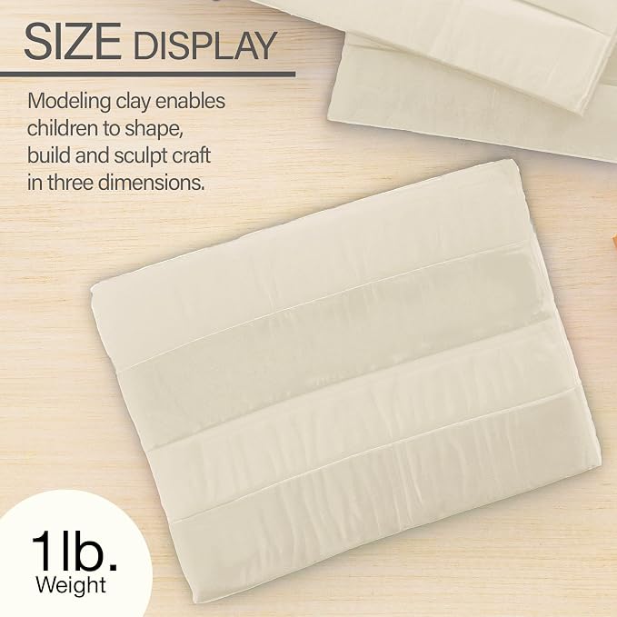 BAZIC Products Cream Modeling Clay, 1 lb, Non-Hardening, for Sculpting Art Crafts, Reusable, Case of 24