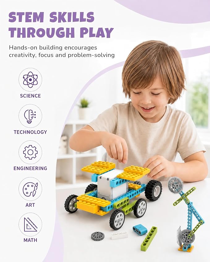Veecafiodi 50 in 1 Science Kit for Kids 6-12, STEM Toys for Kids Age 8-12, Educational Building Toy for Boys Girls, Motorized Engineering Set, Birthday Gift
