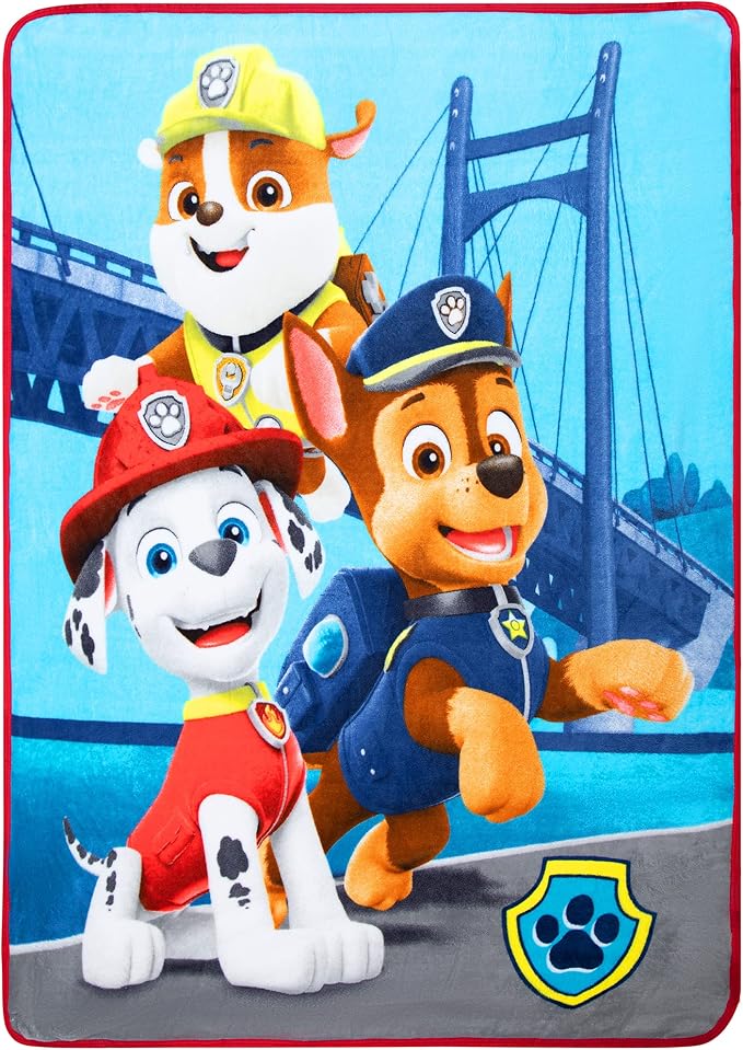 Franco Kids Bedding Super Soft Micro Raschel Throw, 46 in x 60 in, Paw Patrol