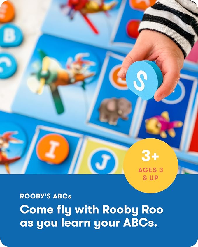 SimplyFun Rooby’s ABC’s - Pre-K Alphabet Game - Letter Recognition Game for Kids - Learn Both Uppercase and Lowercase Letters - 1 to 4 Players, Ages 3 & Up