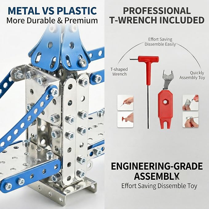 Ferthor Fun Metal Model Tower Bridge Kits for Boys 8-12, 588PCS London Tower Bridge DIY STEM Building Toys for Kids to Build,Construction Sets London Bridge Britain Architecture Kit Famous Landmark