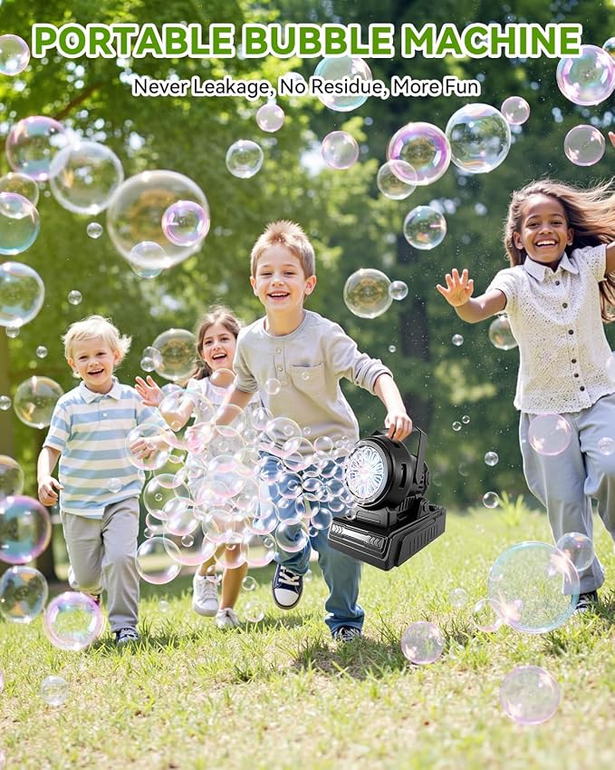 Kizmore Bubble Machine - Rechargeable and Battery Operated Bubble Maker for Kids| Automatic Bubble Blower for Toddlers 1-3| 20000+ Big Bubbles Per Minute for Parties Birthday Wedding