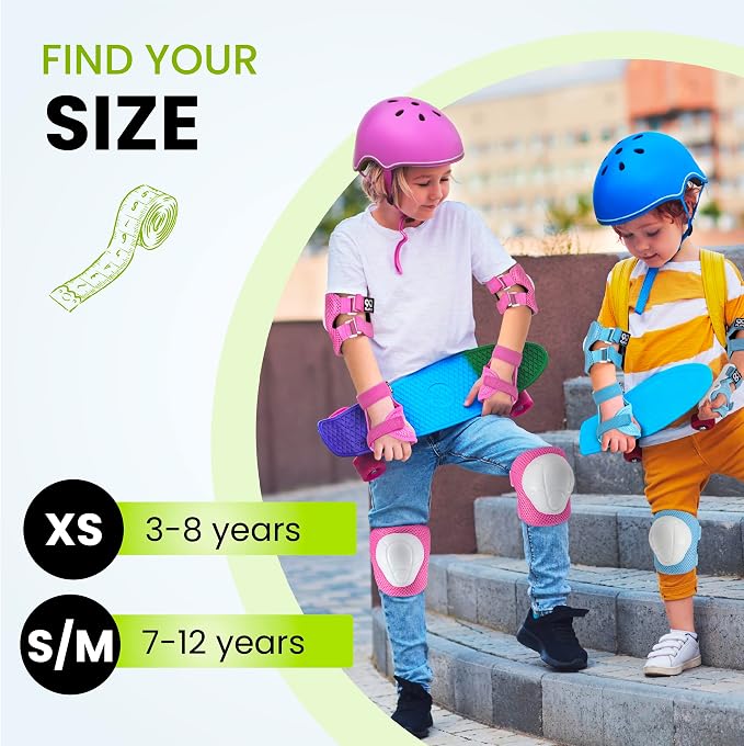 99FLIPS 6pcs Complete Set 3-12 Years- Knee Pads Elbow Pads and Wrist Guards for Kids and Toddler