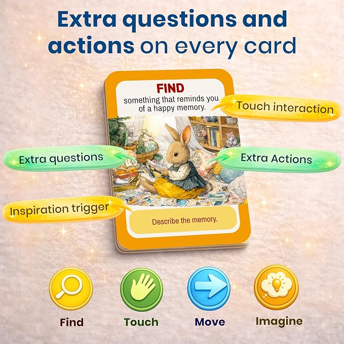 QUOKKA Scavenger Hunt Game for Kids Ages 4–8 – Indoor Adventure Card Set with 100 Tasks for Rainy-Day Play, Home & Classroom Learning Activities