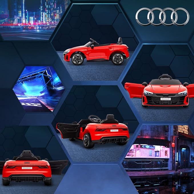 Aosom Licensed Audi RS e-tron GT 12V Ride On Car Truck for Kids, Electric Car Ride On Vehicle w/Parent Remote Control, Music, Lights, for Toddlers, Red