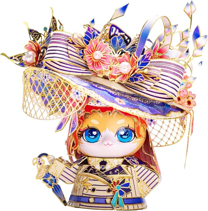 MU 3D Metal Puzzle for Adult Titanic Rose and Jack Cat Figure Kitty Model Assembling, Titanic Movie Collectibles Metal Model Kits Miniature Building, Brain Teaser Love Gift Home Decor Birthday Gift