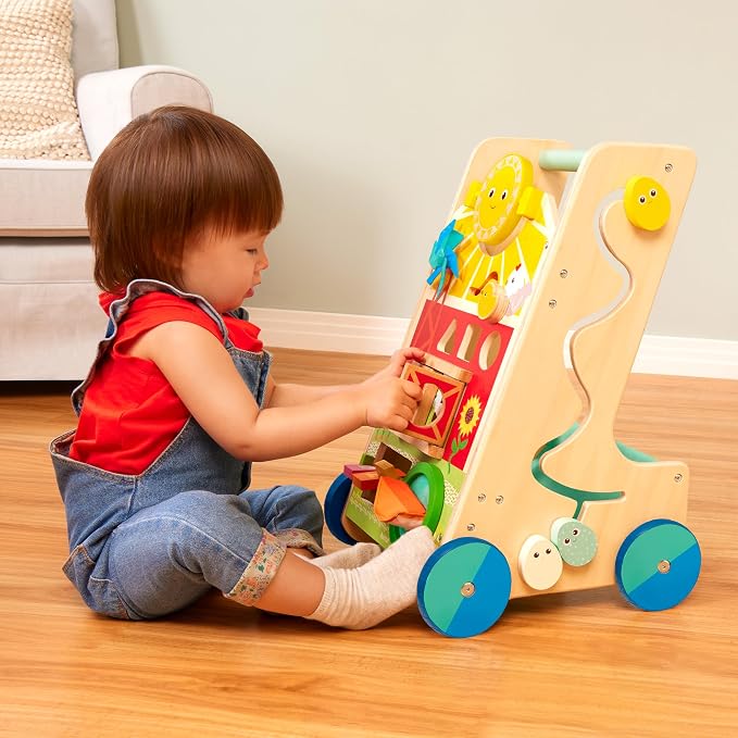 Battat – Wooden Activity Walker – 9 Educational Activities – Learning & Walking Toy for Toddlers – Stand, Push, Walk – 1 Year + – Farm Theme