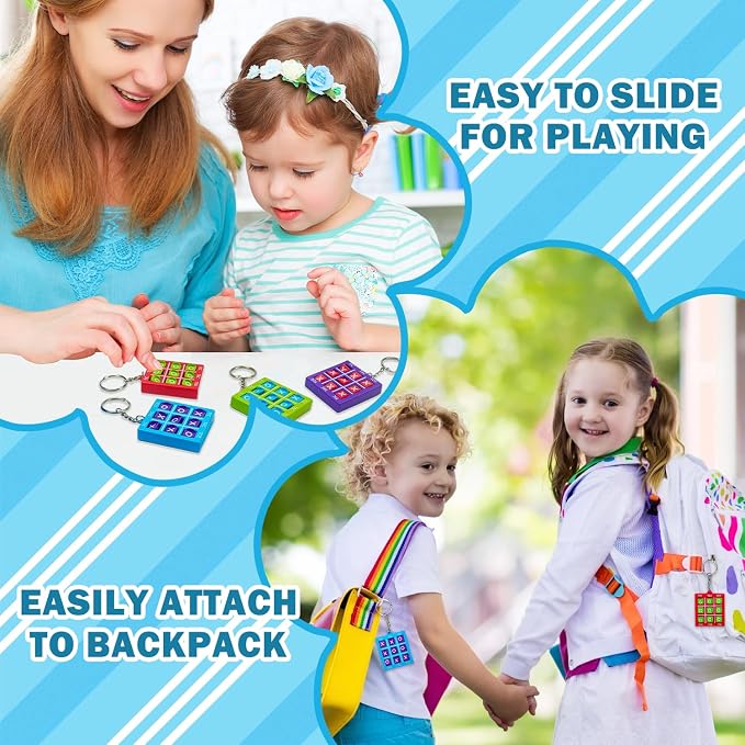 Valentines Day Cards Gifts for Kids School Classroom - 28 Pack, Valentine Exchange Card with Tic Tac Toe Game Keychain for Toddler Boys Girls, Party Favors Non Candy Treat Goodie Bag Stuffer Toy Prize