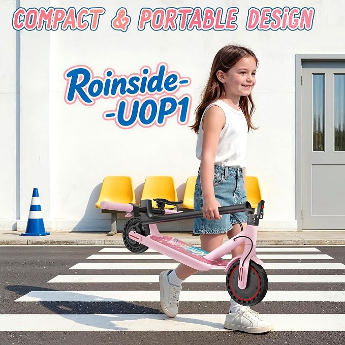 Roinside Electric Scooter for Big Kids - 8.5"/10''/14'' Solid Tires, 350W Motor, Up to 12Miles Long-Range Portable Commuting Scooter with Double Braking System, App
