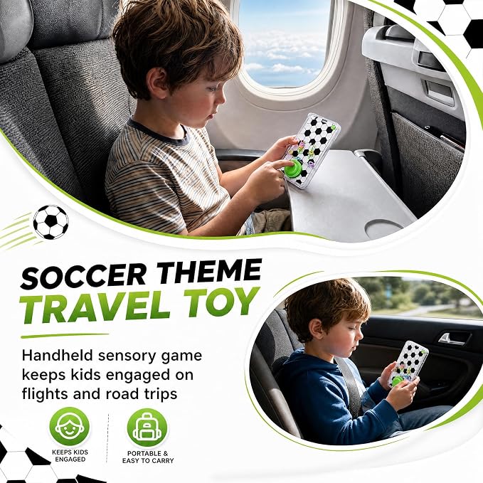 12 Pack Soccer Party Favors Handheld Water Ring Game for Kids, Water Ring Toss, Birthday Goodie Bag Stuffers, School Classroom Rewards for Students