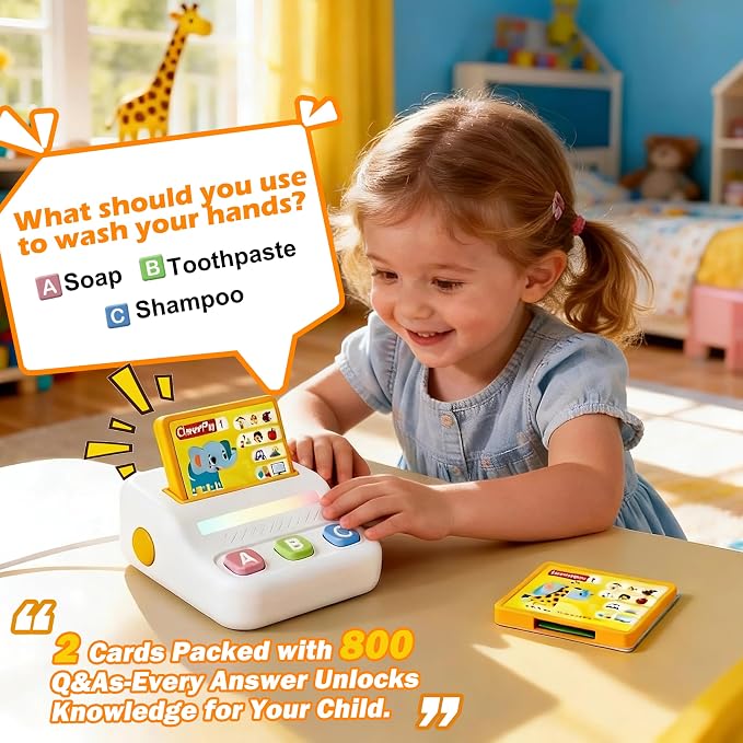 Learning Toys for Kids Ages 3-5, Educational Quiz Game with 800 Q&A Questions, Montessori Brain Training Activity, Autism Sensory Speech Therapy Gift for Preschool Boys Girls