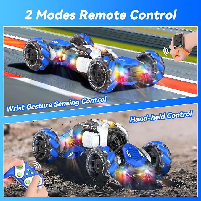 Nicella Remote Control Car, RC Toys Gifts for 6 7 8 9 10 11 12 Year Old Boys Girls - 360° Rotating 4WD Gesture Sensing RC Sunt Car with Lights & Music - Cool Birthday Gifts for Kids