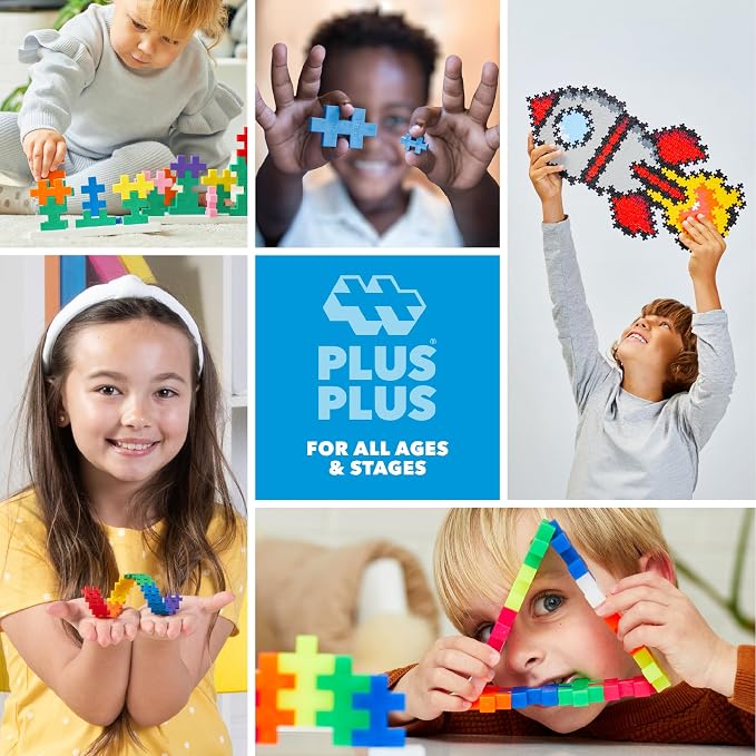PLUS PLUS 240 Piece Tropical Mix Tube - Mini Interlocking Building Blocks Set, Stem Toys for Kids - Sensory Bin Fillers/Math Manipulatives Classroom Must Haves Gifts for Boys & Girls