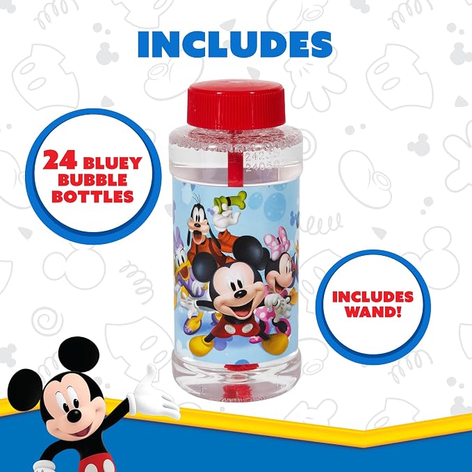 Mickey Mouse 4-Ounce Bubbles Party Toy with Wand (Pack of 24)