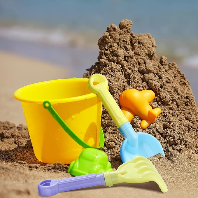 Skylety 8 Pieces Sand Shovels for Kids Colorful Plastic Rake Summer Beach Sand Sifter Shovel for Planting Digging Garden Tool Travel Beach Essentials