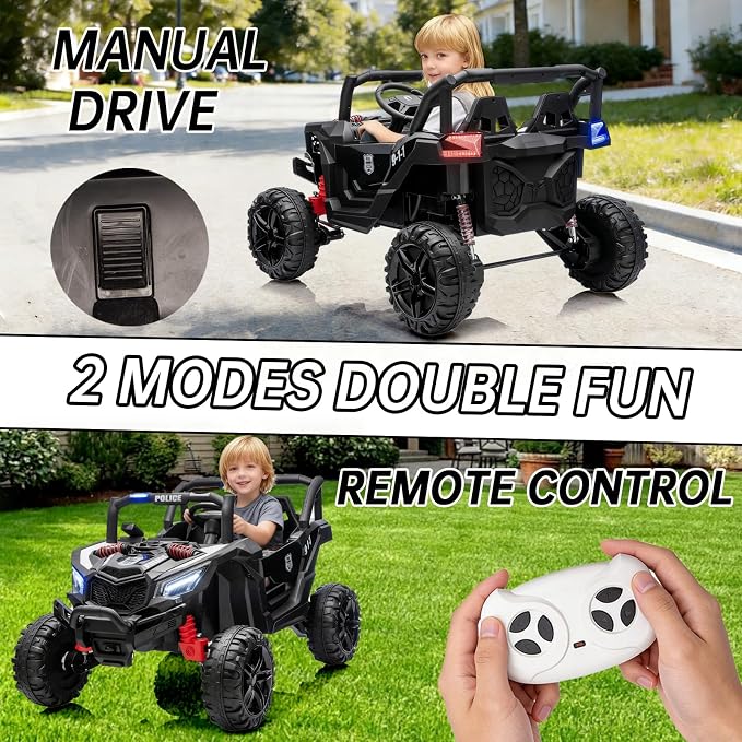 4WD UTV 24V Ride On Toys for Big Kids Ride On 2 Seater Ride On Toys Kids | 2 Seater Ride On Car for Kids Side-by-Side UTV Electric Cars for Kids Electric Ride Car Ride On Toys for Kids 4-8