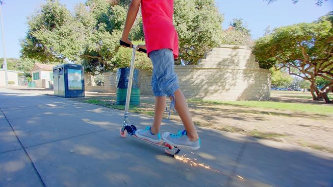 Razor Spark Ultra Kick Scooter for Kids Ages 8+ - Spark Bar, Ultra Bright LED Wheels, Rear-Fender Brake, Adjustable Handlebars, for Riders up to 143 lbs