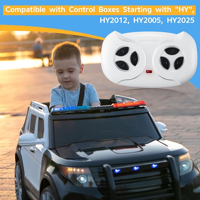 Saillong 2.4G Remote Control for Kids Electric Car, White Remote Control for 12V Electric Ride On Car/Truck/Toddler Cars, Controller Transmitter Accessories Compatible with JR1603, JR1602FCC, HY2012