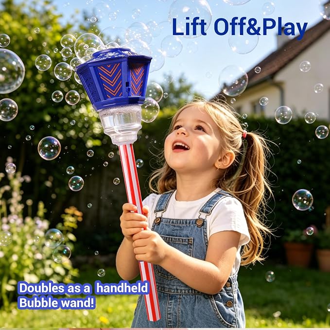 Bubble Machine for Kids Toddlers 1-3, Automatic Height Adjustable Standing Bubbles Blower Maker with Lights and Music Outdoor Toys for Birthday, Wedding Party