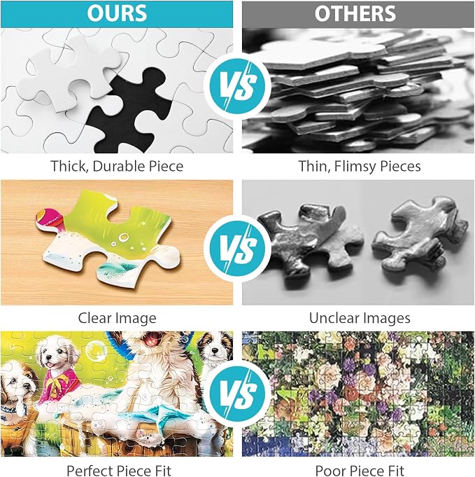 100 Piece Puzzles for Kids Ages 4-6 6-8 8-10 Year Old - Puppies and Bubbles, 100 Pieces Jigsaw Puzzles for Kids, Children Learning Educational Toys Gift for Boys and Girls