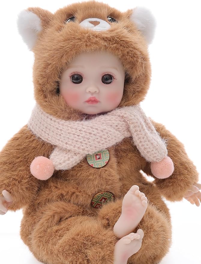 Baby Dolls, 15 Inch Realistic Soft Body Baby Doll Real Life Baby Dolls with Accessories, for 3+ Year Old Girls, Pretend Play, Collection, Gift-Ready (Brown)