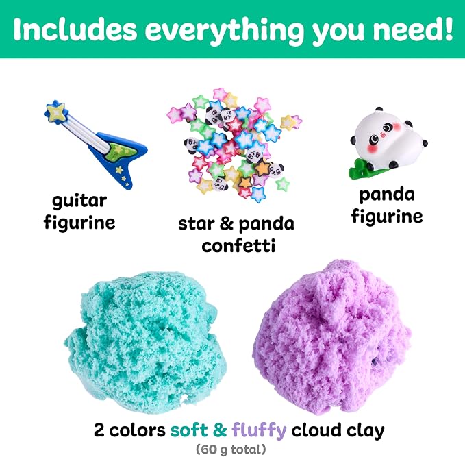 Creativity for Kids Sensory Minis Panda Kit | Cloud Clay Sensory Toy for Toddlers | Squish, Scoop & Discover Panda Surprise Pieces | Mess-Free, Screen-Free Travel Activity for Kids (Ages 3+)