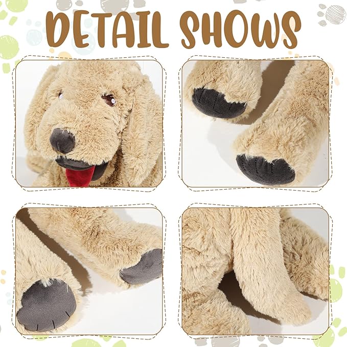 Geosar 39.4" Dog Stuffed Animals Plush, Soft Cuddly Golden Retriever Plush Toys, Large Stuffed Dog Hugging Pillow Gifts for Valentines Kids Girls Boys Birthday