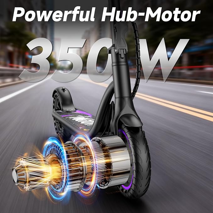 VOLPAM Electric Scooter, 350W/500W/800W/1000W/250W Powerful Motor & 19/22/ 9 MPH Top Speed, 16-28-10 Miles Long Range, Folding E Scooter Choice