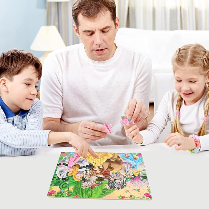 Puzzles for Kids Ages 4-6,100 Piece Puzzles for Kids Ages 6-8,Educational Learning Jigsaw Puzzles for Boys and Girls in Metal Box