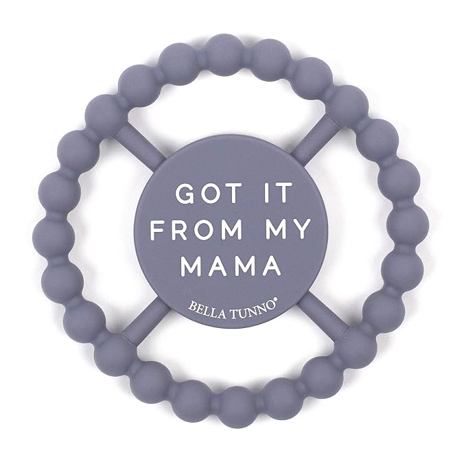 Bella Tunno Happy Teether - Soft & Easy Grip Teething Ring Perfect for Babies and Teething Toys to Help Soothe Gums, Non-Toxic, BPA Free Silicone Teether, Got Mad Love for My Mama