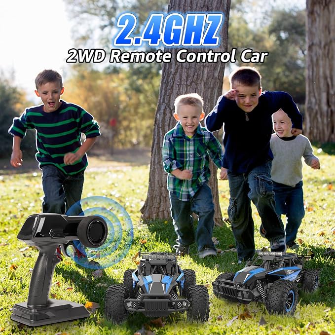 kolegend Remote Control Car 2.4GZh High Speed 25km/h RC Monster Trucks 50+min with LED Headlight and Rechargeable Battery for Boys Girls Kids