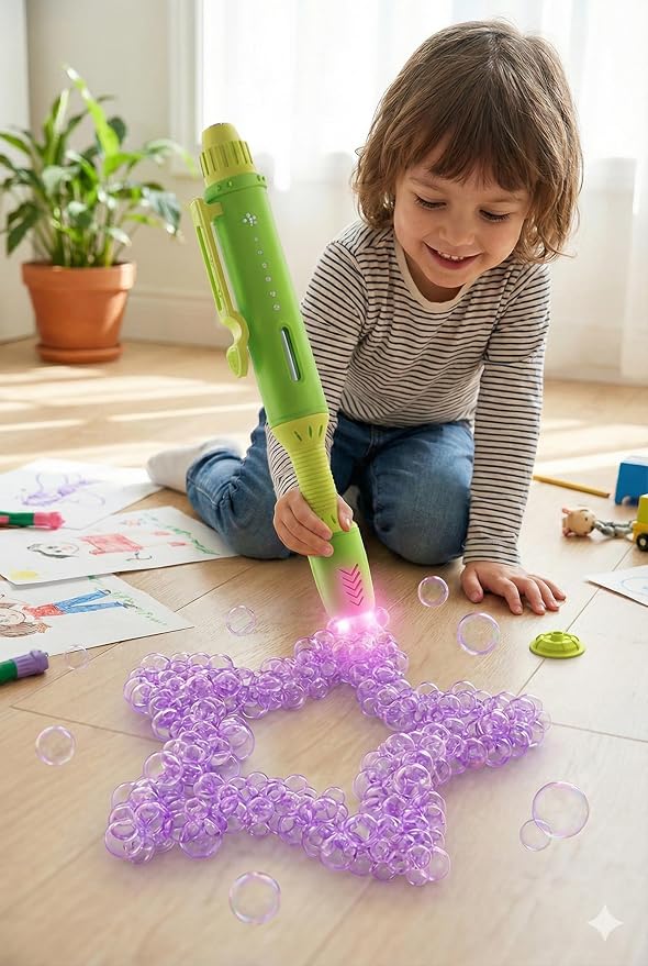 Mindscope BubbleFX LED Light Up Bubble Sculptor Pen (Green/Yellow)