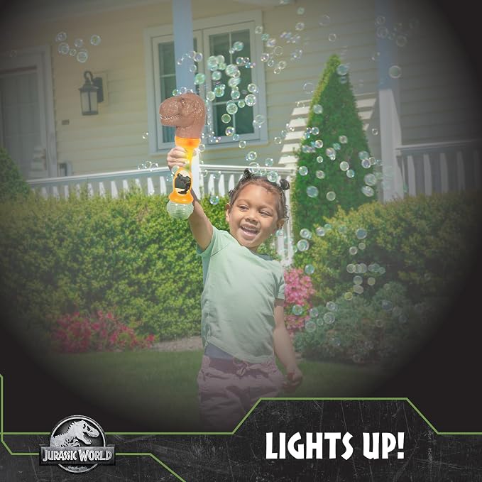 Little Kids Jurassic World Light and Sound Musical Bubble Wand, Includes Bubble Solution